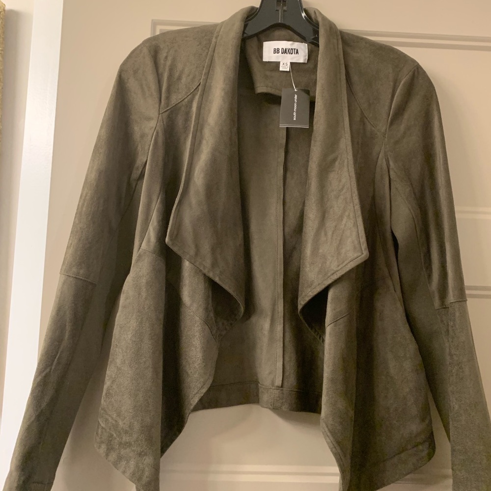 BB Dakota Drape Front Faux Leather Jacket